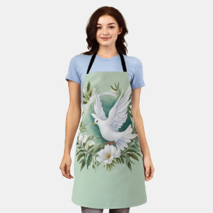 Beautiful White Peace Dove Apron