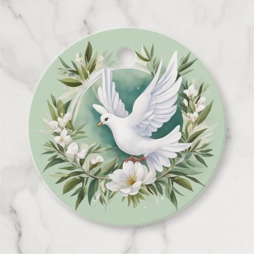 Beautiful White Peace Dove Favor Tags
