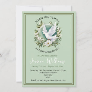 Beautiful White Peace Dove Invitation
