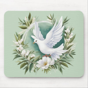 Beautiful White Peace Dove Mouse Pad