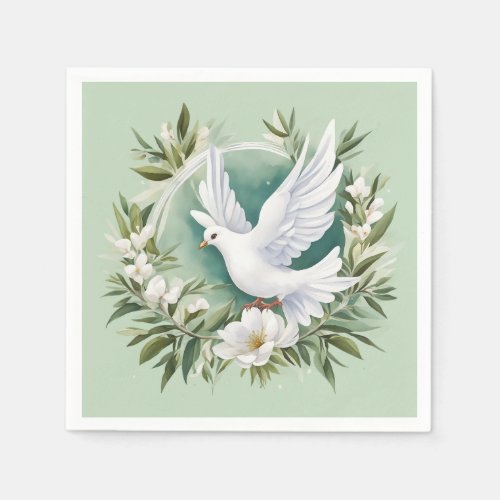 Beautiful White Peace Dove Napkins