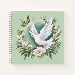 Beautiful White Peace Dove Notebook