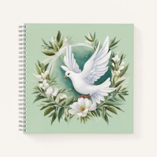 Beautiful White Peace Dove Notebook