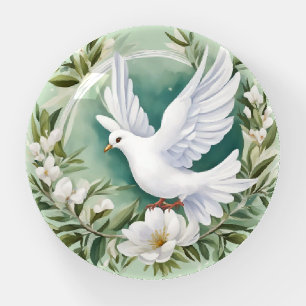 Beautiful White Peace Dove Paperweight