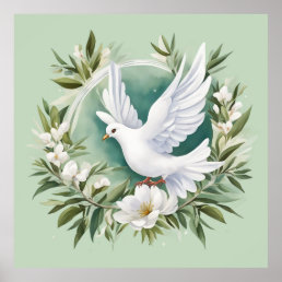 Beautiful White Peace Dove Poster