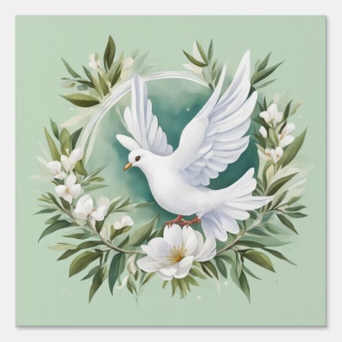 Beautiful White Peace Dove Sign