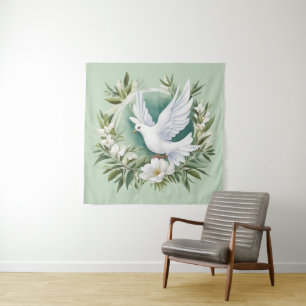 Beautiful White Peace Dove Tapestry
