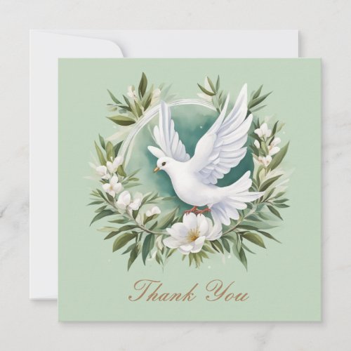 Beautiful White Peace Dove Thank You Card