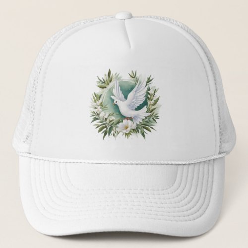 Beautiful White Peace Dove Trucker Hat
