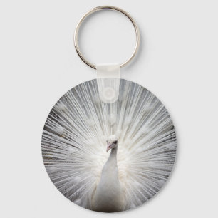 Beautiful white peacock keychain