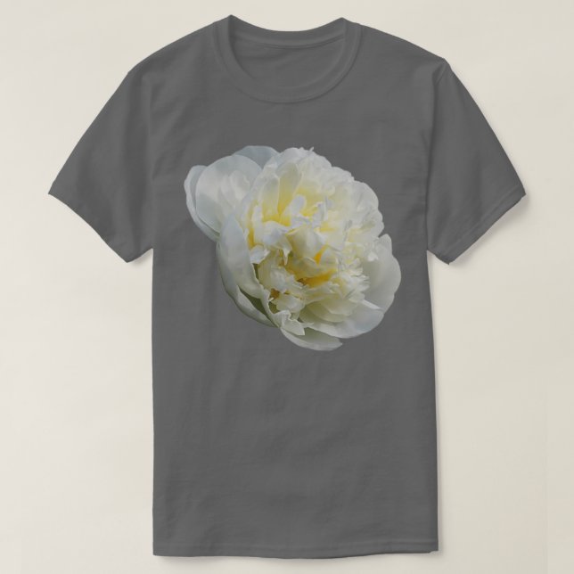 Beautiful White Peony Flower T-Shirt (Design Front)
