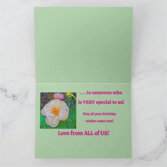 BEAUTIFUL WHITE PEONY, HAPPY BIRTHDAY FROM GROUP
