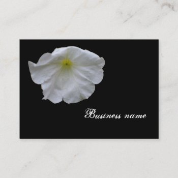 Beautiful White Petunia Business Card by Fallen_Angel_483 at Zazzle