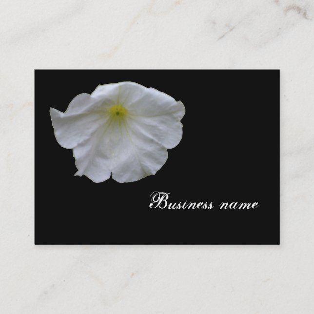 Beautiful White Petunia Business Card (Front)