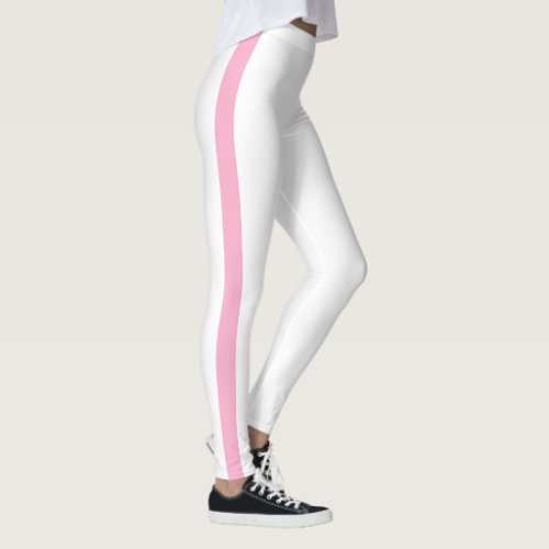 Beautiful White Pink Stripe Leggings