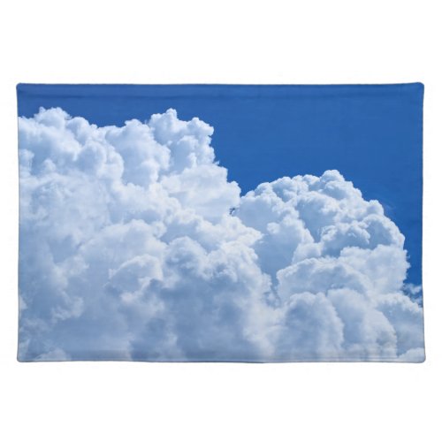 Beautiful white puffy clouds and blue sky cloth placemat