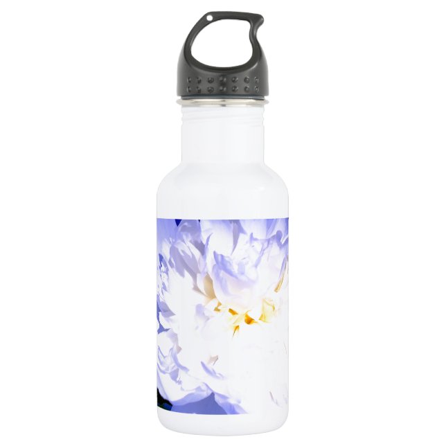 Beautiful White purple floral photo Water Bottle (Front)