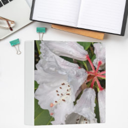 Beautiful White Rhododendron Blooms Floral 3 Ring Binder