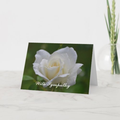 Beautiful White Rose Flower Sympathy Card