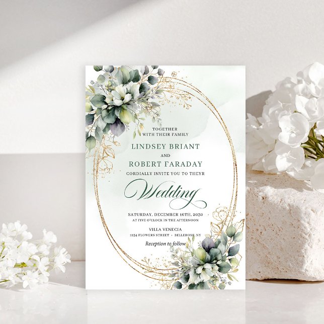 Beautiful white rose gold wedding invitation (Beautiful white rose gold wedding invitation)