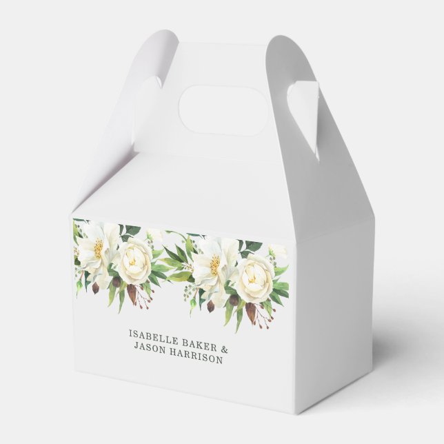 Beautiful White Roses  Favor Boxes (Front Side)