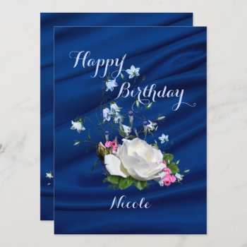 Beautiful White Roses For Daughter's Birthday Card by anuradesignstudio at Zazzle