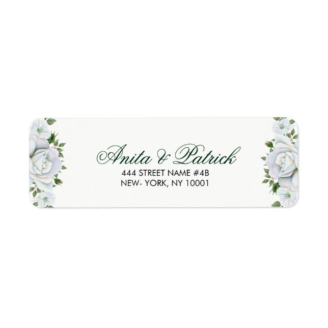 Beautiful White Roses Label (Front)