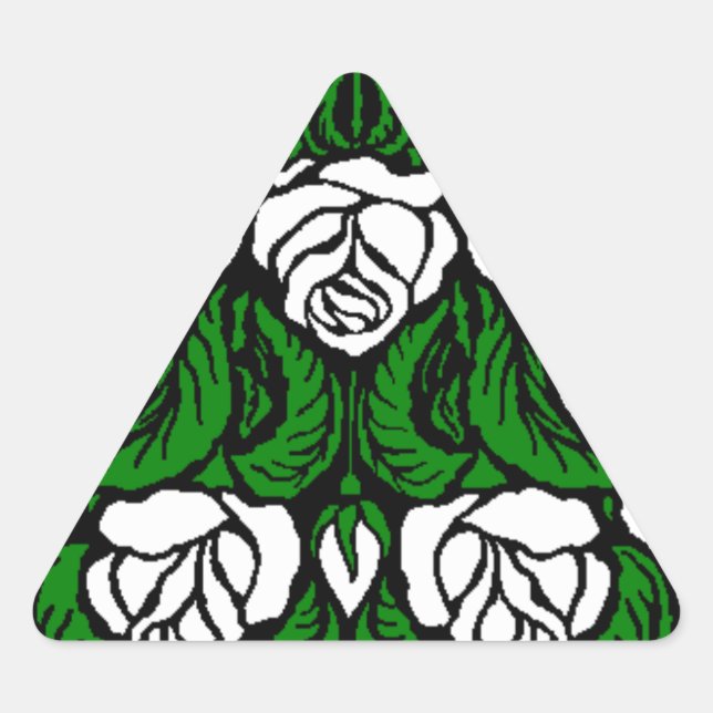 BEAUTIFUL WHITE ROSES TRIANGLE STICKER (Front)