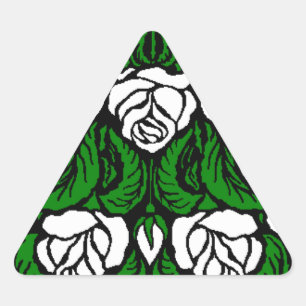 BEAUTIFUL WHITE ROSES TRIANGLE TRIANGLE STICKER