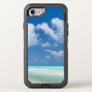 Beautiful white sand beach and turquoise ocean OtterBox defender iPhone SE/8/7 case