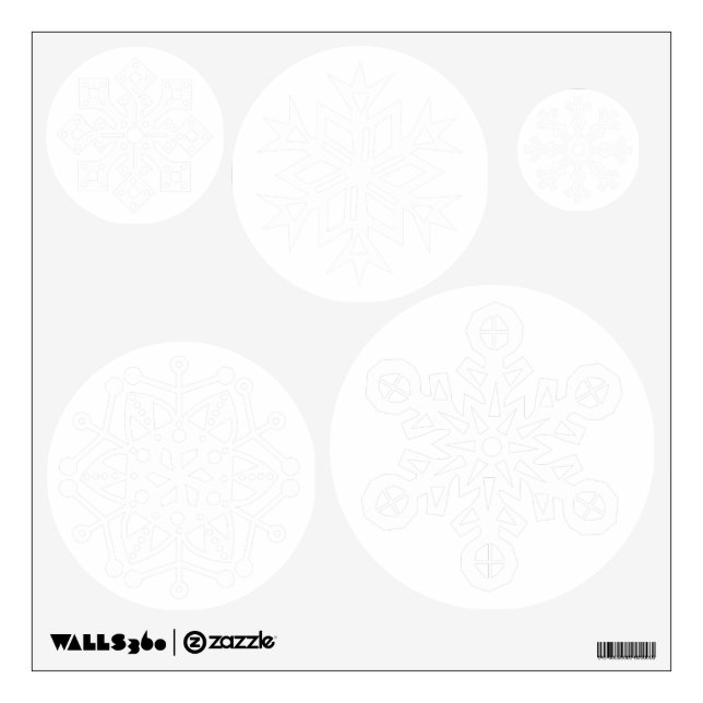 Beautiful White Snowflakes Wall Decal (Front)