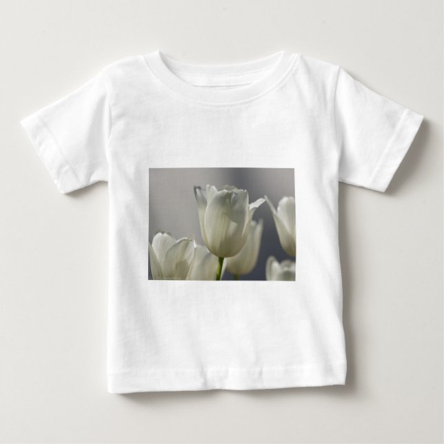 Beautiful White Spring Tulips Baby T-Shirt (Front)