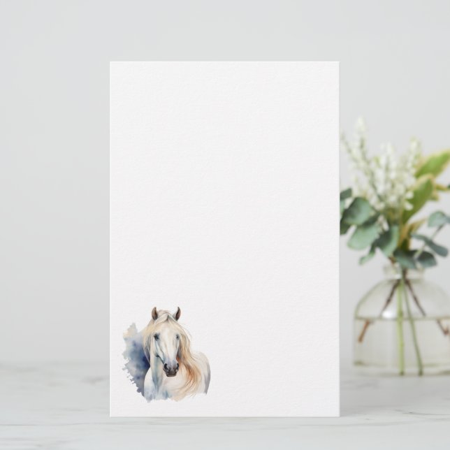 Beautiful White Stallion Stationery (Standing Front)