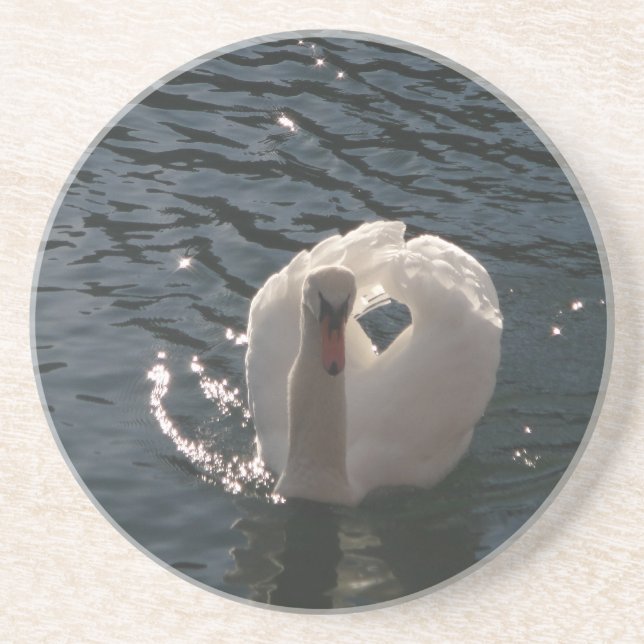 Beautiful white swan coaster (Front)