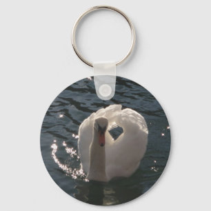 Beautiful white swan keychain
