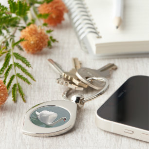 Beautiful white swan keychain