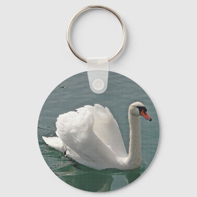 Beautiful white swan keychain (Front)