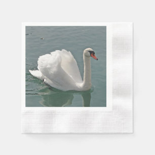 Beautiful white swan napkins