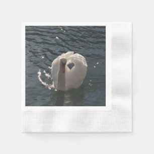 Beautiful white swan napkins