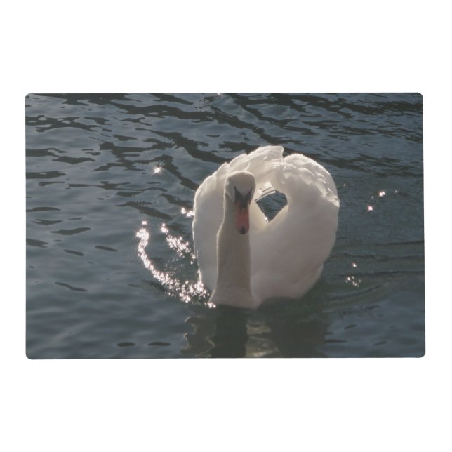 Beautiful white swan placemat (Front)