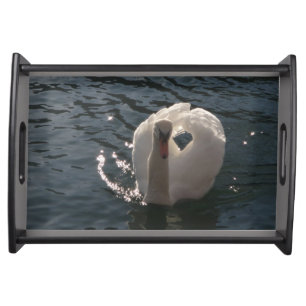 Beautiful white swan serving tray