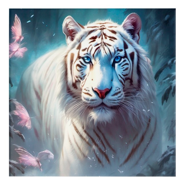 Beautiful White tiger Acrylic Print (Front)
