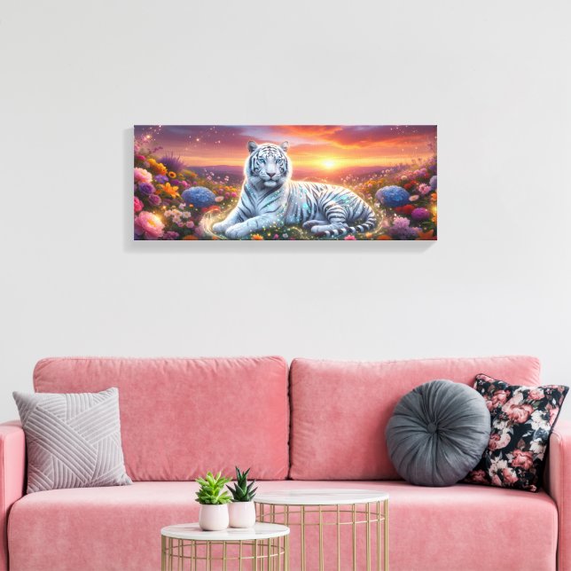 Beautiful White Tiger  Canvas Print (Insitu(LivingRoom))