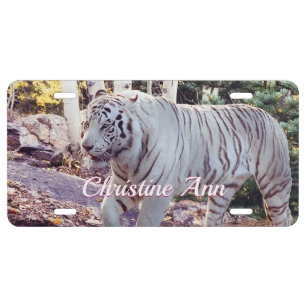 Beautiful White Tiger - DIY Name License Plate