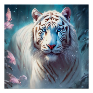 Beautiful White tiger Poster