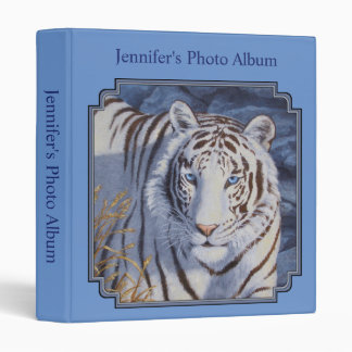 Beautiful White Tiger with Crystal Blue Eyes 3 Ring Binder
