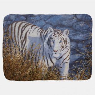 Beautiful White Tiger with Crystal Blue Eyes Baby Blanket