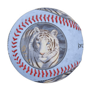 Beautiful White Tiger with Crystal Blue Eyes Baseball