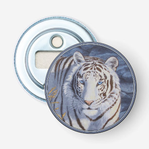 Beautiful White Tiger with Crystal Blue Eyes Bottle Opener