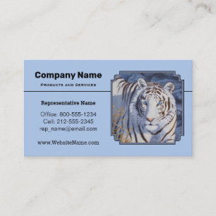 Beautiful White Tiger with Crystal Blue Eyes Business Card